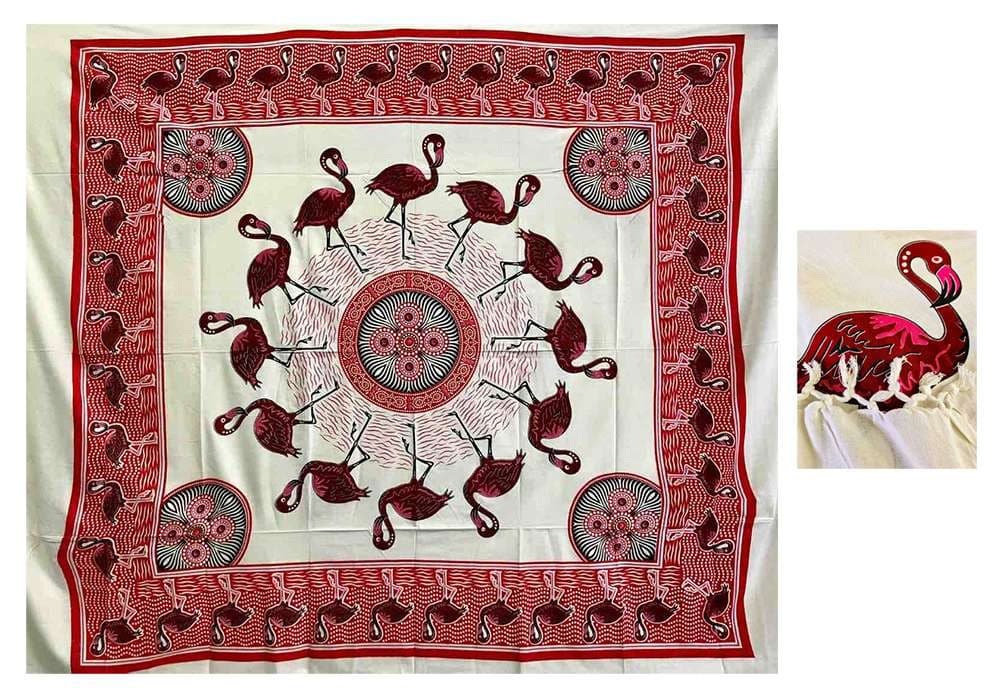 COPRITUTTO Telo ARREDO Cotone Misura 210x240 Fantasia Grande Fenicottero Vari Colori - 5