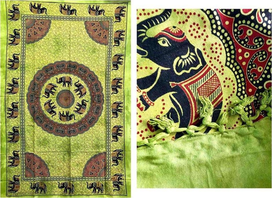 COPRITUTTO TELO ARREDO COTONE MISURA 140x220 FANTASIA ELEFANTE VARI COLORI - 12
