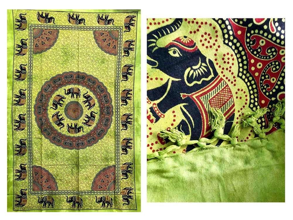 COPRITUTTO TELO ARREDO COTONE MISURA 140x220 FANTASIA ELEFANTE VARI COLORI - 12