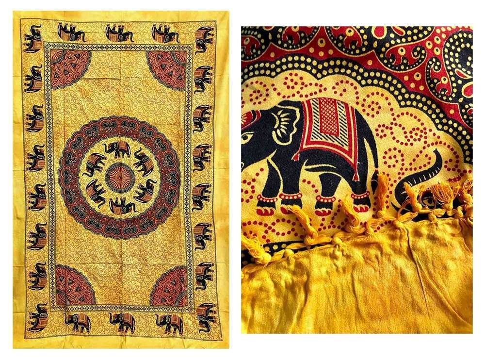 COPRITUTTO TELO ARREDO COTONE MISURA 140x220 FANTASIA ELEFANTE VARI COLORI - 11