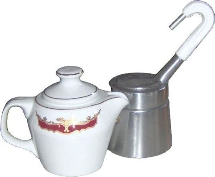 Sirge Caffettiera Moka 4 tazzine in fine porcellana certificata e decorata oro - 5