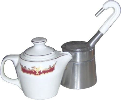 Sirge Caffettiera Moka 4 tazzine in fine porcellana certificata e decorata oro - 5