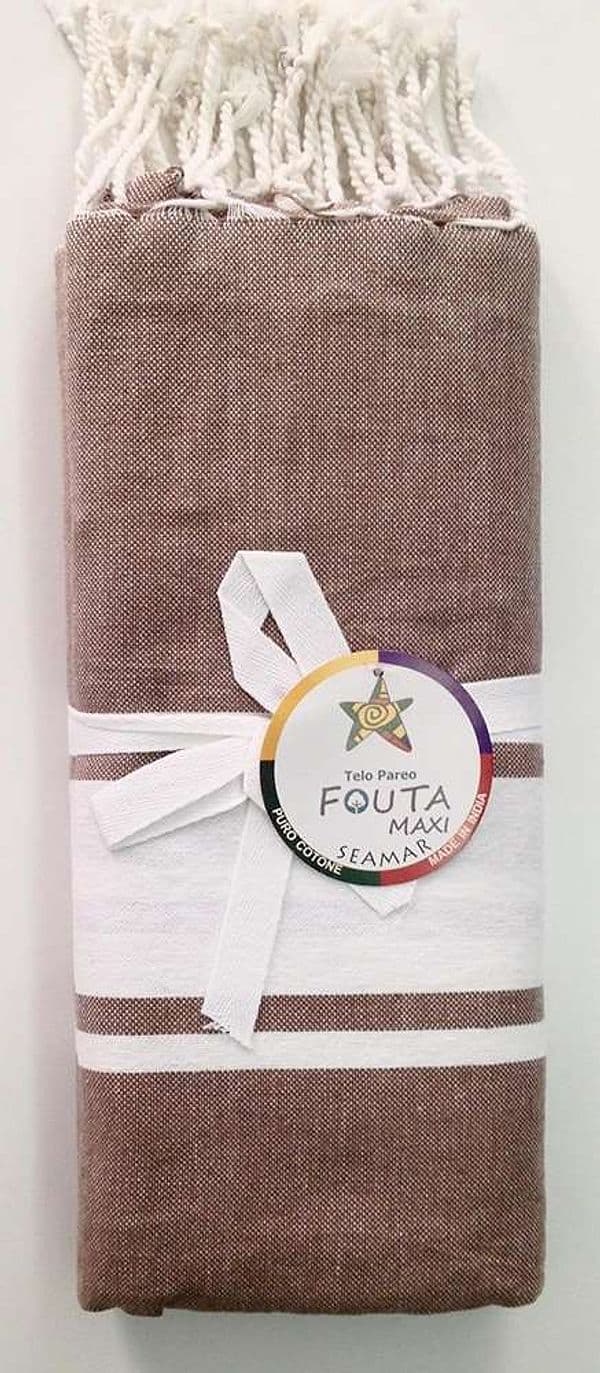 Seamar - TELO FOUTA MISURA MATRIMONIALE COTONE 150X185 RIFINITO CON FRANGE - 10