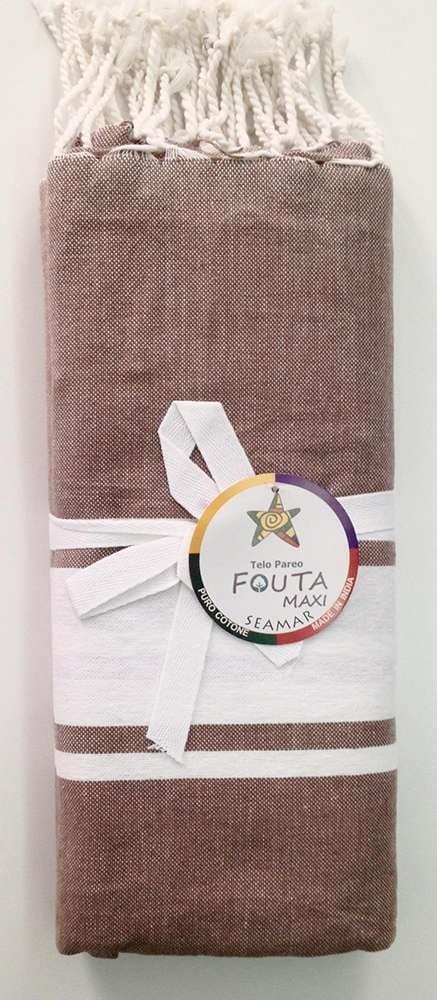 Seamar - TELO FOUTA MISURA MATRIMONIALE COTONE 150X185 RIFINITO CON FRANGE - 10