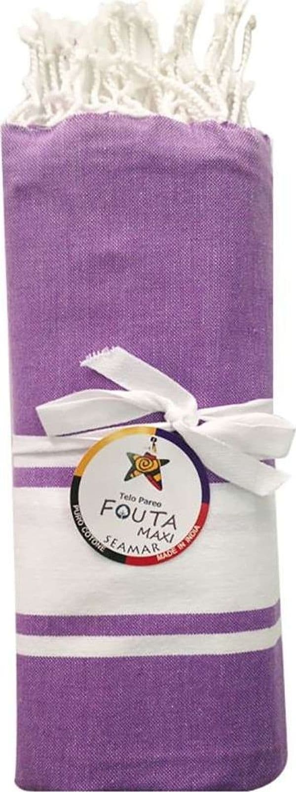 Seamar - TELO FOUTA MISURA MATRIMONIALE COTONE 150X185 RIFINITO CON FRANGE - 11