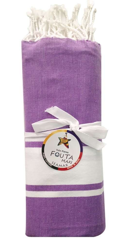 Seamar - TELO FOUTA MISURA MATRIMONIALE COTONE 150X185 RIFINITO CON FRANGE - 11