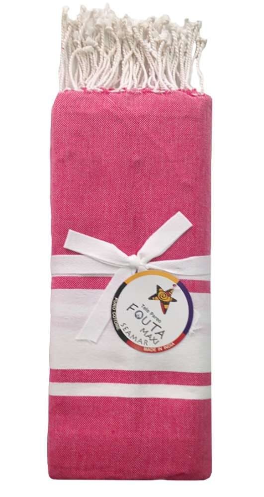 Seamar - TELO FOUTA MISURA MATRIMONIALE COTONE 150X185 RIFINITO CON FRANGE - 15