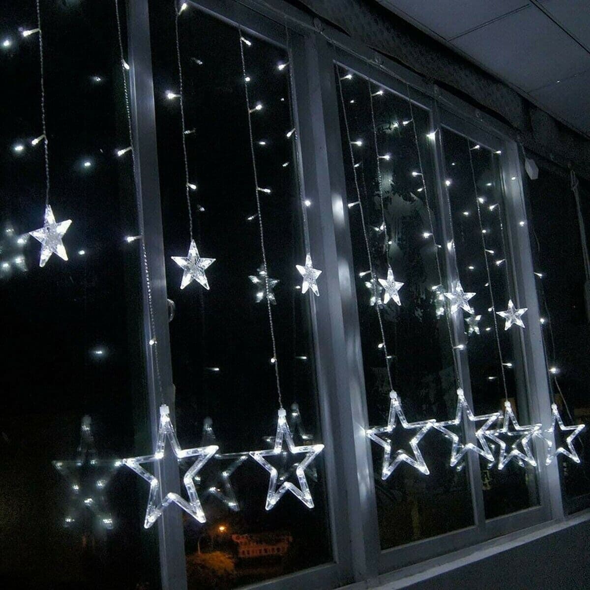 TENDA LUMINOSA NATALIZIA LED CON STELLE BIANCO FREDDO 2MT ESTERNO PROLUNGABILE - 2