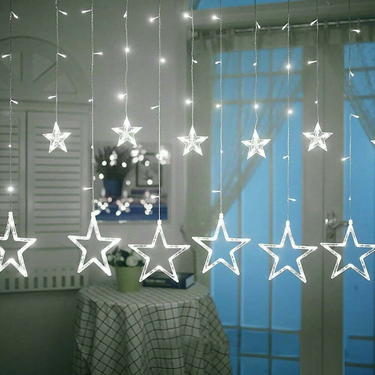 TENDA LUMINOSA NATALIZIA LED CON STELLE BIANCO FREDDO 2MT ESTERNO PROLUNGABILE - 3