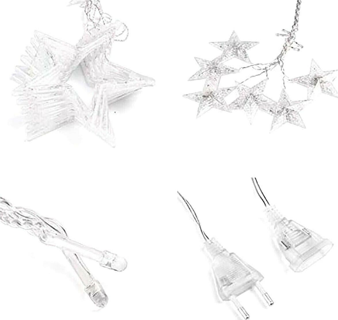 TENDA LUMINOSA NATALIZIA LED CON STELLE BIANCO FREDDO 2MT ESTERNO PROLUNGABILE - 4
