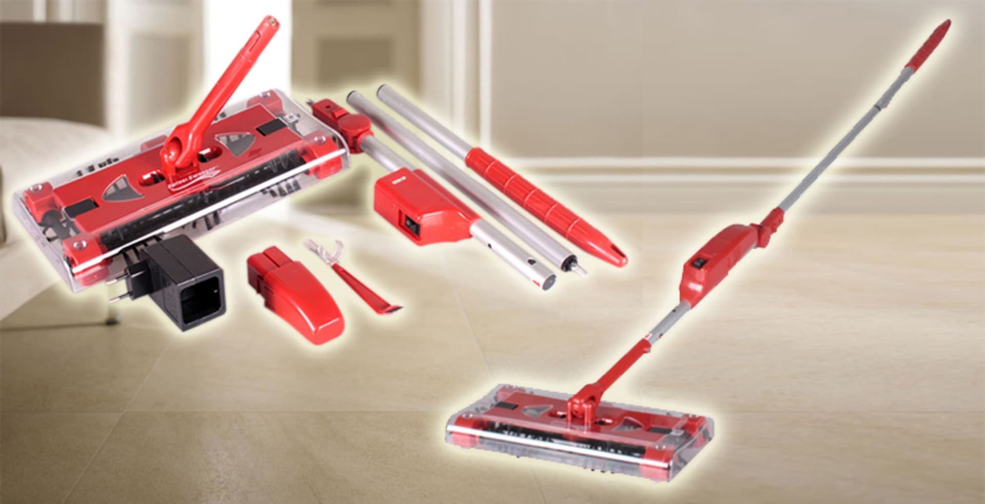 SCOPA ELETTRICA ROTANTE ASPIRAPOLVERE MANICO RUOTANTE SWIVEL SWEEPER SENZA FILI - 4