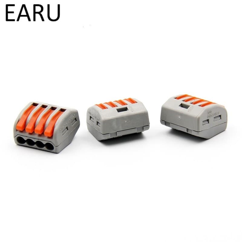 4 CONNETTORI ELETTRICI CONDUTTORI MORSETTIERE TERMINALI A 4 CAVI FILI A LEVA 32A - 2