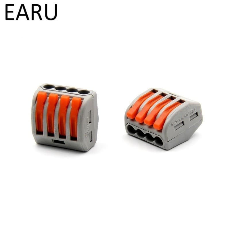 4 CONNETTORI ELETTRICI CONDUTTORI MORSETTIERE TERMINALI A 4 CAVI FILI A LEVA 32A - 3