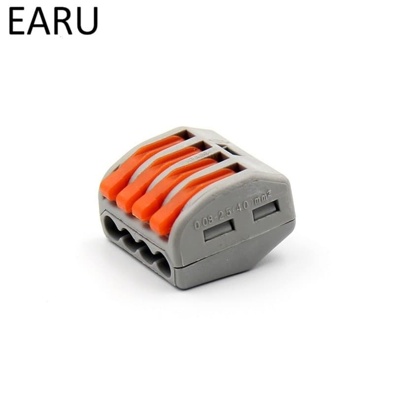 4 CONNETTORI ELETTRICI CONDUTTORI MORSETTIERE TERMINALI A 4 CAVI FILI A LEVA 32A - 4