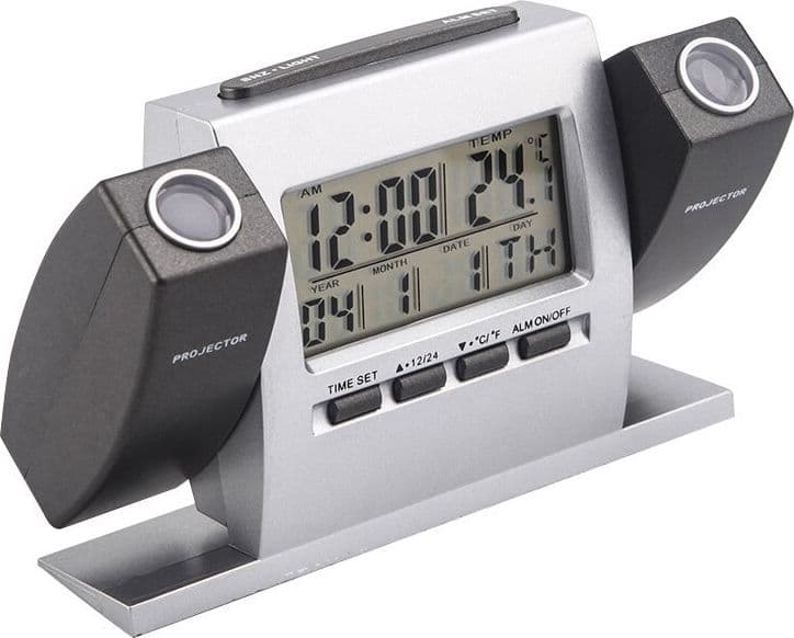 SVEGLIA OROLOGIO A PROIEZIONE ORA TEMPERATURA SCHERMO LCD DATA GRADI PROIETTORE - 4