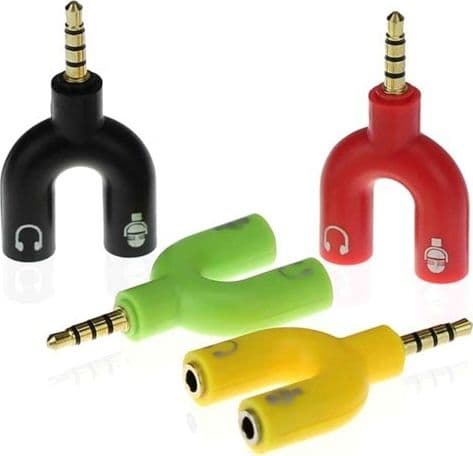 SDOPPIATORE MICROFONO CUFFIA HEADPHONE SPLITTER JACK 3.5 MM SMATPHONE PC - 3