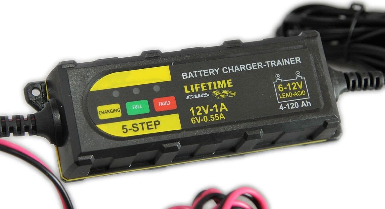 MANTENITORE DI CARICA PINZE PER BATTERIA AUTO MOTO 5 FASI EMERGENZA 1A 12V - 2