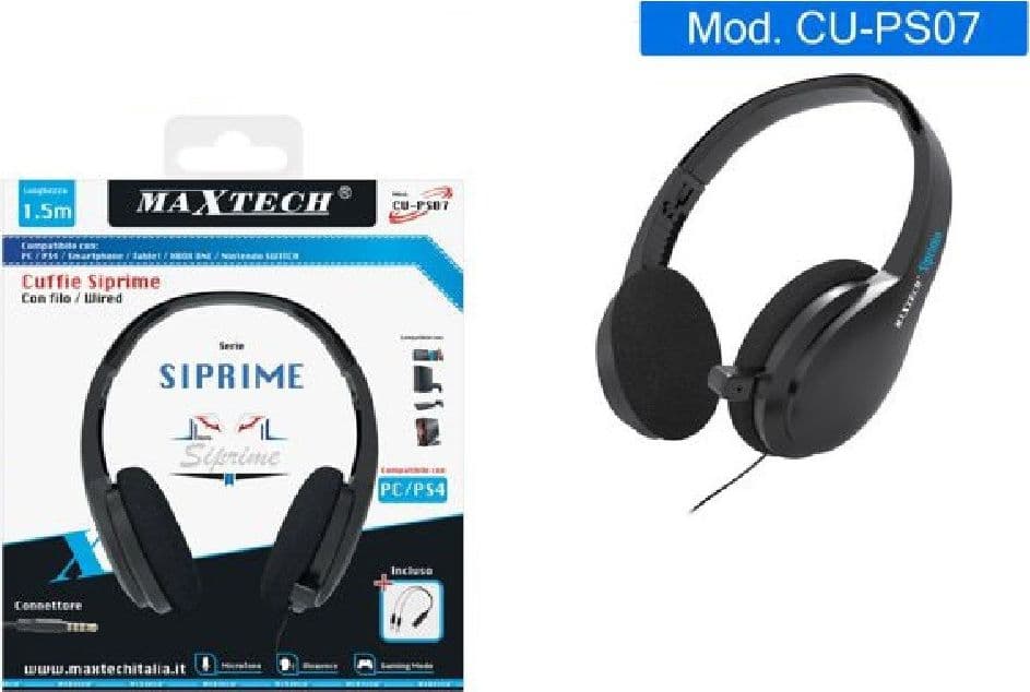 CUFFIE GAMING COMPATIBILE PER PS4/PC CON FILO MICROFONO VIVAVOCE MAXTECH CU-PS07 - 3