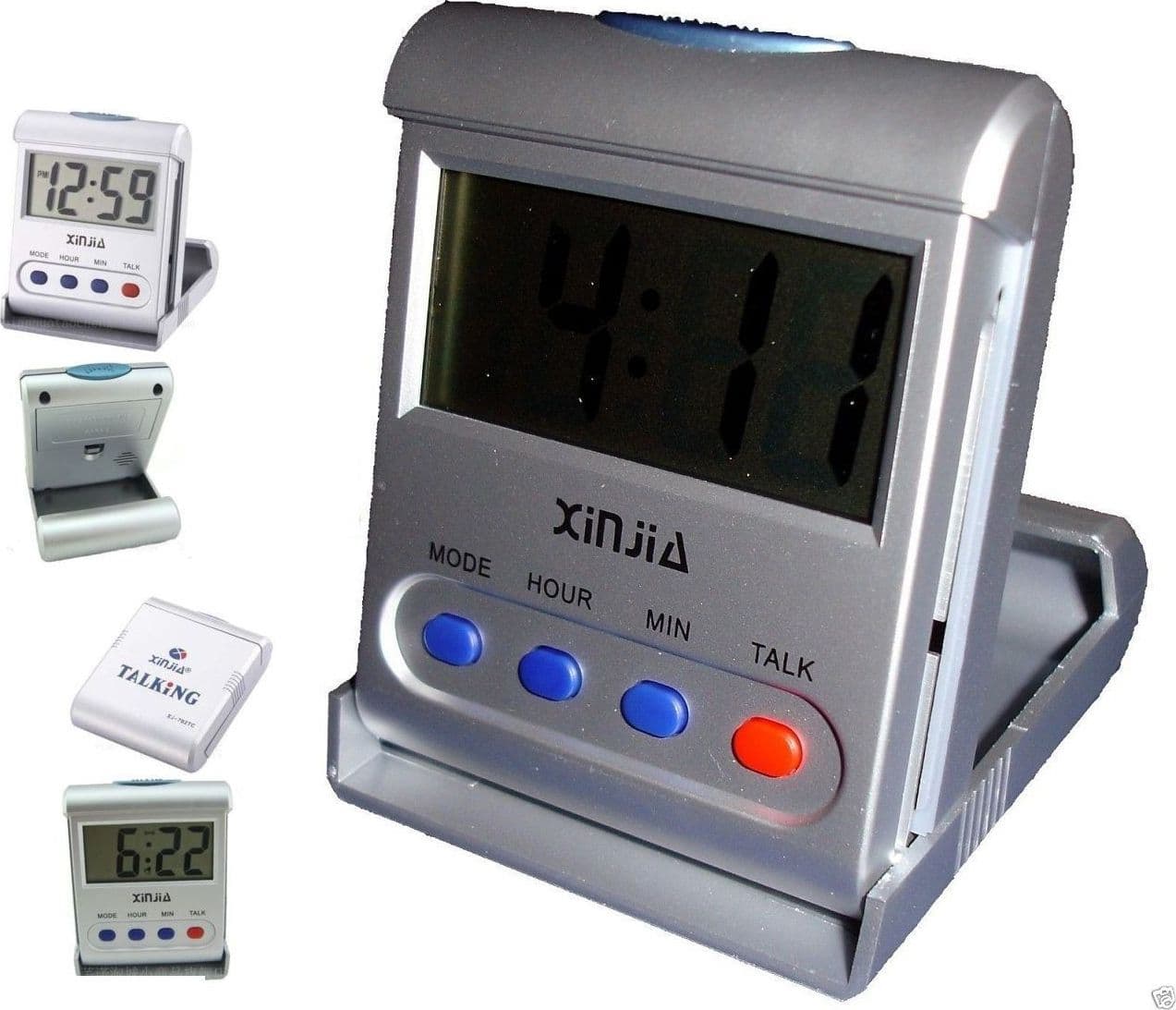 OROLOGIO SVEGLIA DA TAVOLO VIVAVOCE DIGITALE DISPLAY LCD ALLARME SONORO