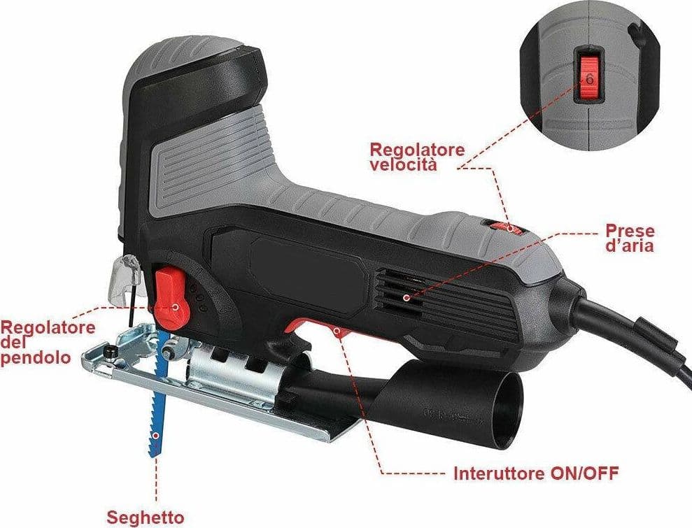 SEGHETTO ELETTRICO ALTERNATIVO PENDOLARE 600W VELOCITA REGOLABILE 3000 RPM - 3