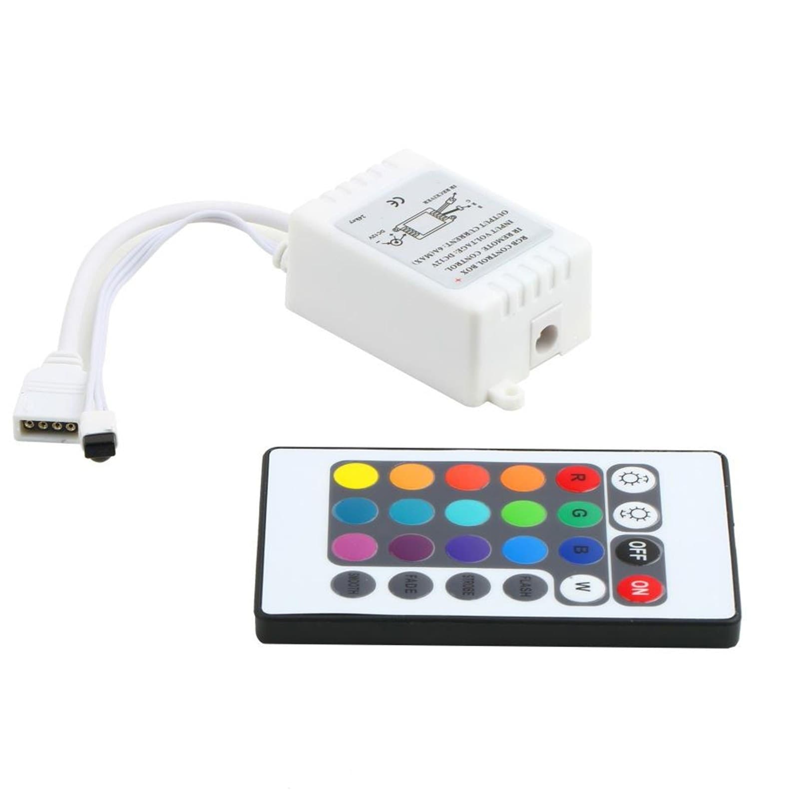 CONTROLLER DIMMER CON TELECOMANDO PER STRISCE STRIP LED RGB 5050 24 TASTI