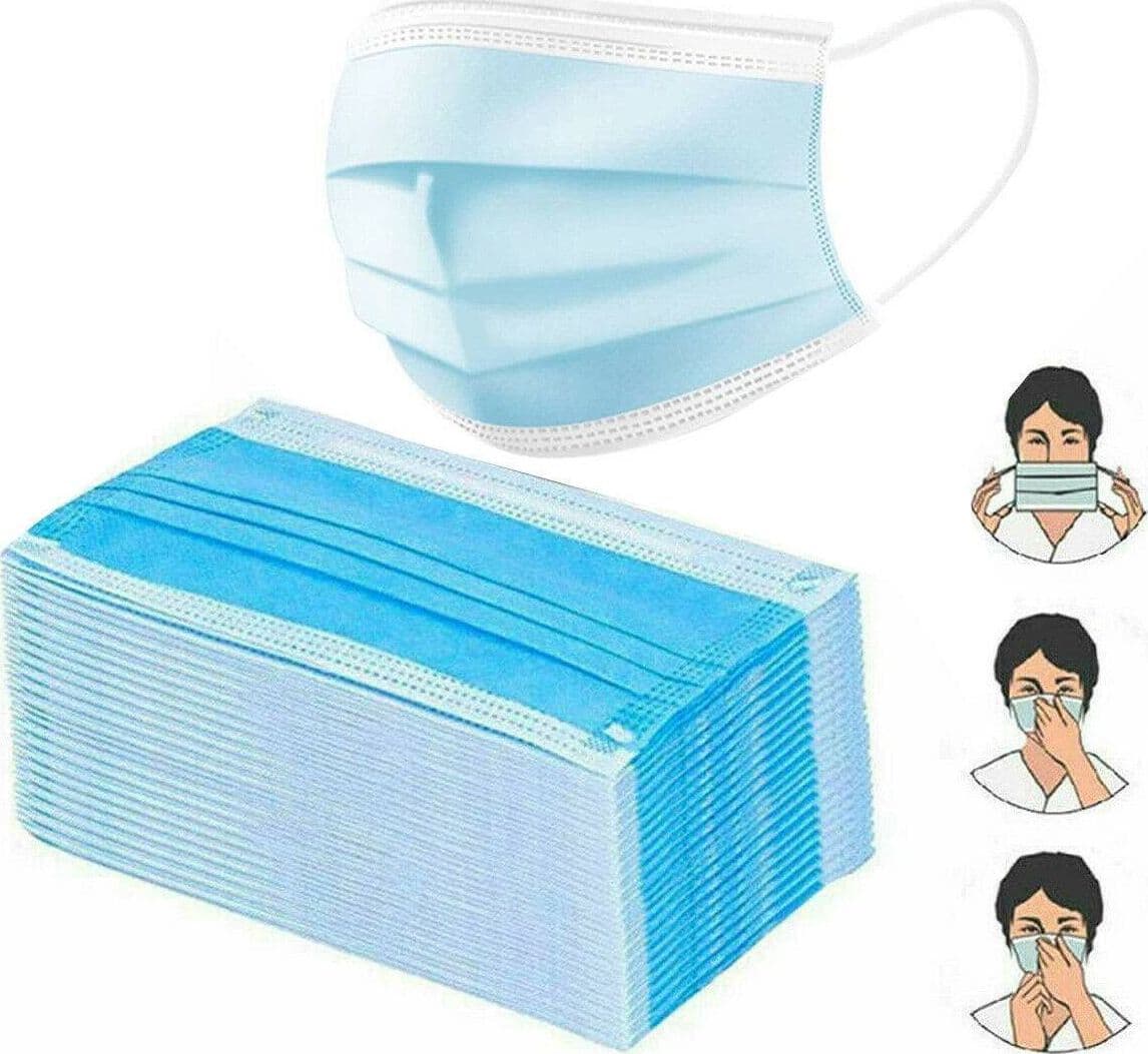 SET DA 50 MASCHERINE PROTETTIVE VISO CHIRURGICHE MONOUSO MASCHERINA FACCIALE - 2