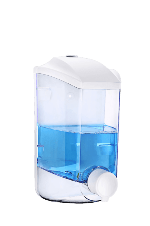 DISPENSER SAPONE LIQUIDO A PARETE CONTENITORE LIQUIDI CASA NEGOZIO BAGNO 1000 ML - 2