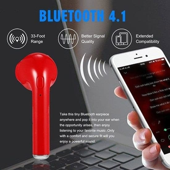 AURICOLARE SINGOLO HBQ-I7R BLUETOOTH V4.1+EDR PER ANDROID IOS CUFFIE SPORT - 8