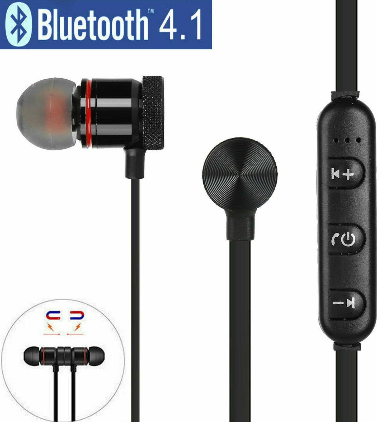 AURICOLARI BLUETOOTH MAGNETICI CUFFIE SPORTIVE WIRELESS STEREO XT-6 FITNESS - 9