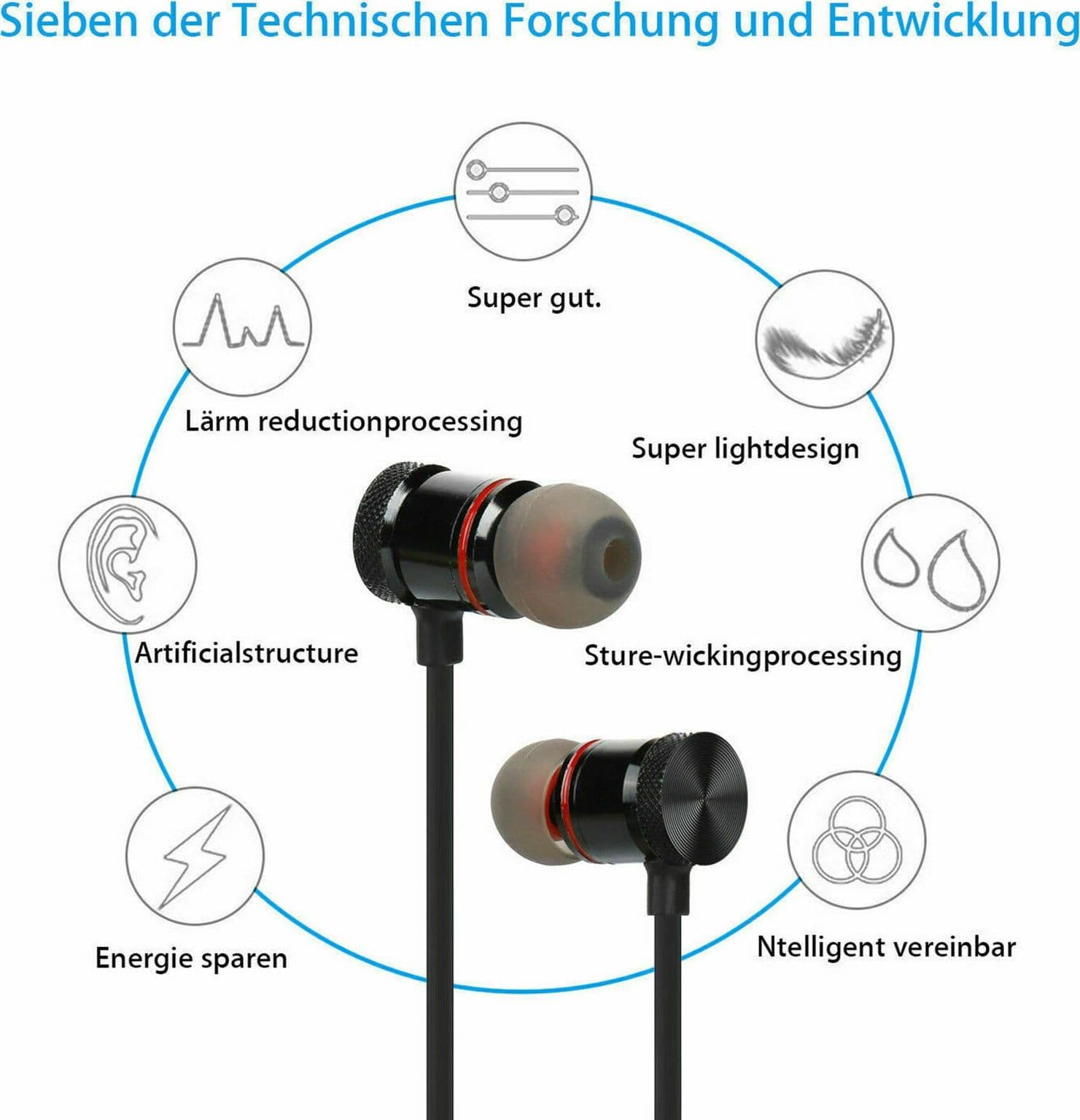 AURICOLARI BLUETOOTH MAGNETICI CUFFIE SPORTIVE WIRELESS STEREO XT-6 FITNESS - 10