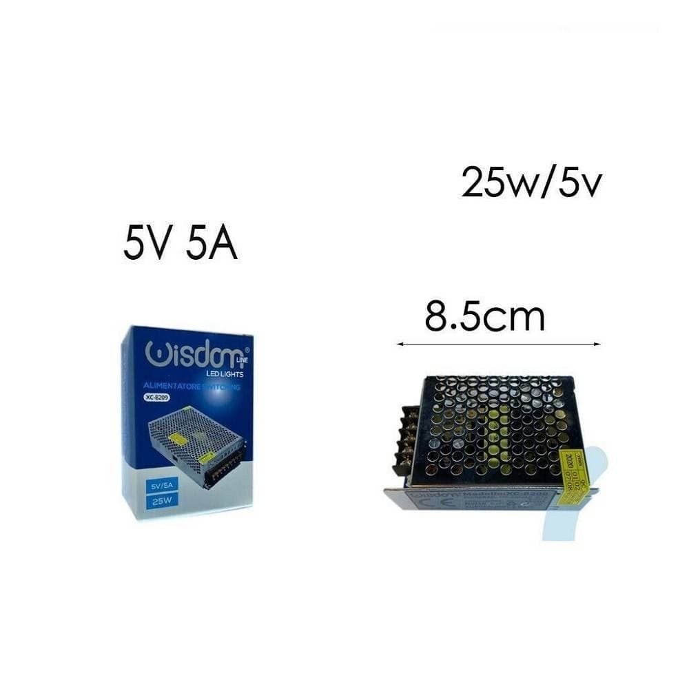 ALIMENTATORE STABILIZZATO TRASFORMATORE SWITCHING DA 5A 5V 25W AC100-220V - 2