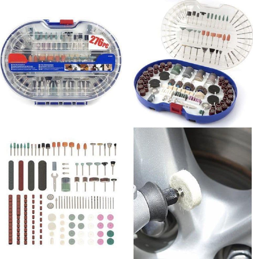 KIT 276 ACCESSORI MINI TRAPANO DREMEL PUNTE PER LUCIDARE LEVIGARE IN VALIGETTA - 2