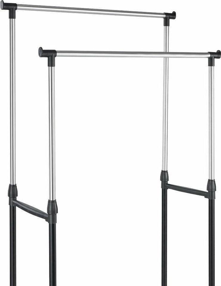 STAND APPENDIABITI DOPPIO CON RUOTE STENDER REGOLABILE IN ALTEZZA 80X40X160 CM - 3