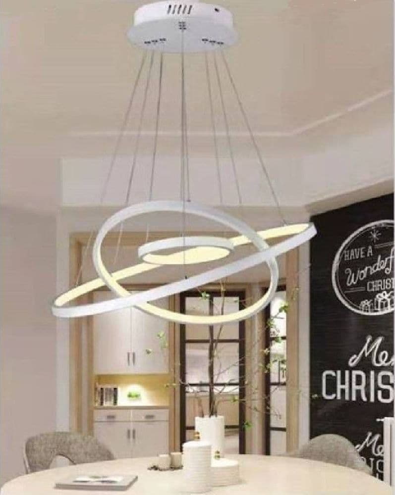 LAMPADARIO LED A SOSPENSIONE 48W FORMA DI PIANETA LUCE NATURALE 4000K BIANCO B40 - 2