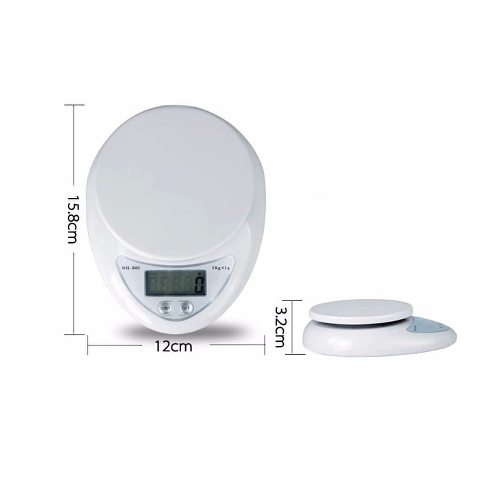 BILANCIA DA CUCINA DIGITALE PRECISIONE DA 1GR A 5KG CON TASTO TARA DISPLAY LCD - 3