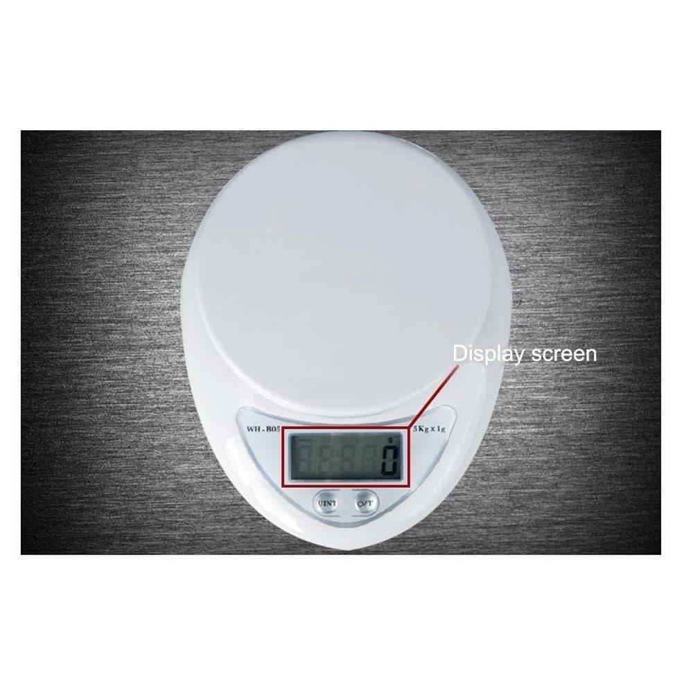BILANCIA DA CUCINA DIGITALE PRECISIONE DA 1GR A 5KG CON TASTO TARA DISPLAY LCD - 4