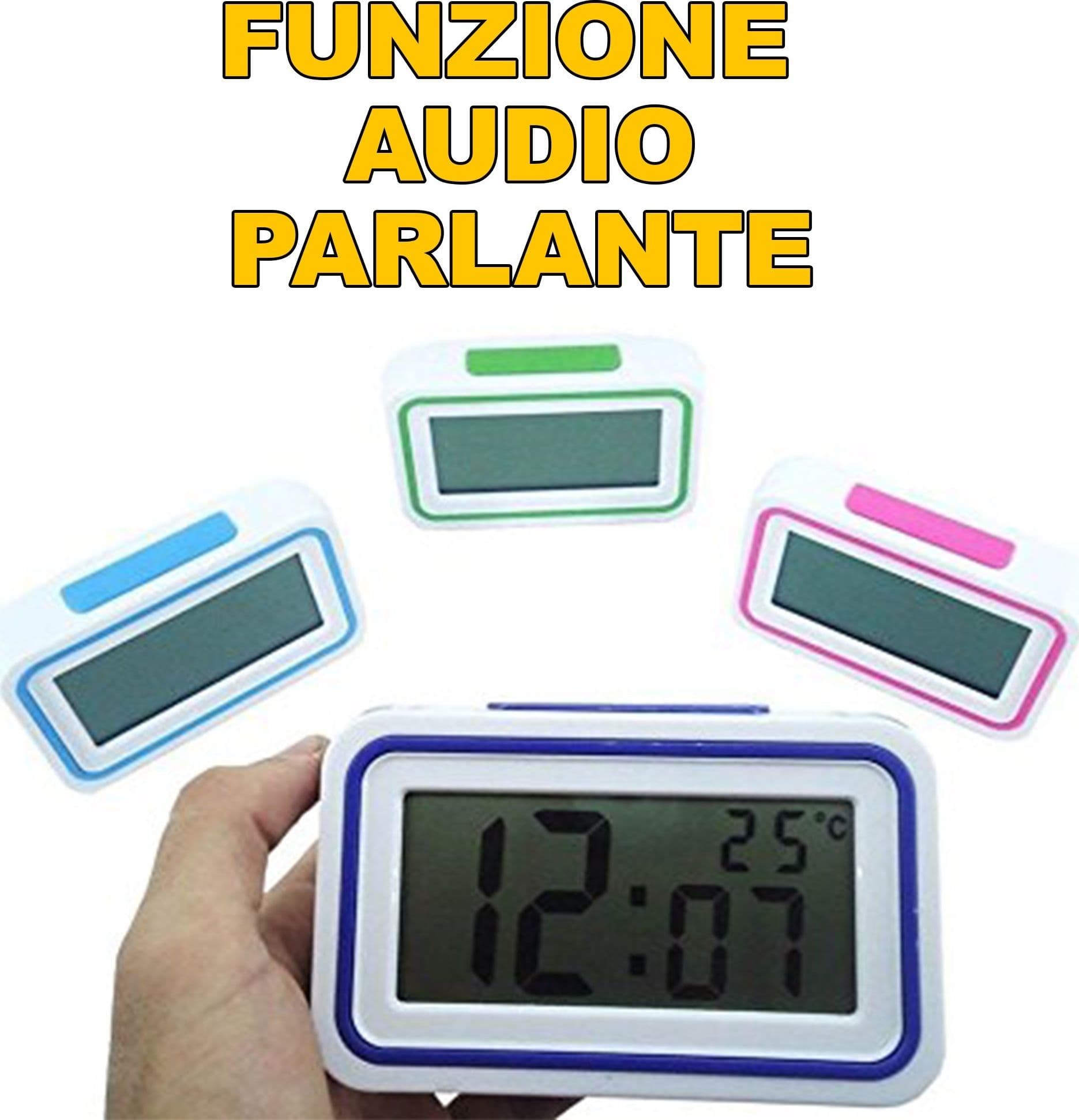 OROLOGIO SVEGLIA DIGITALE CON AUDIO PARLANTE IN ITALIANO PER IPOVEDENTI - 6
