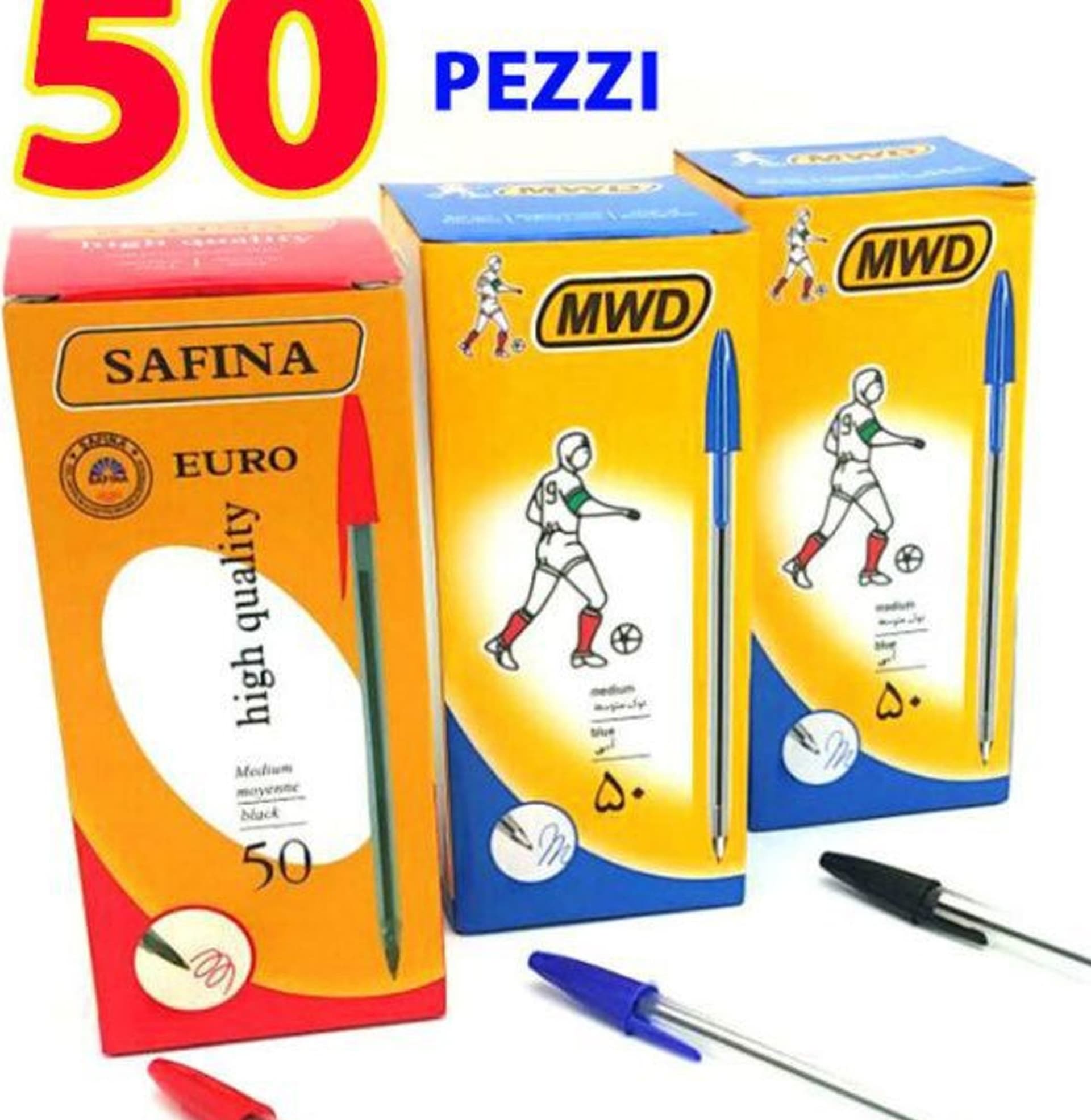 50 PENNE A SFERA CRISTAL PUNTA MEDIA 1MM CANCELLERIA SCUOLA E UFFICIO MOD. BIC - 1