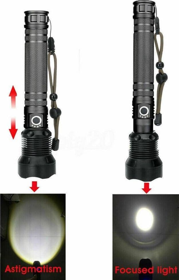 TORCIA TATTICA/MILITARE LED CREE T6 RICARICABILE ZOOM DOPPIA BATTERIA A89-P70 - 2