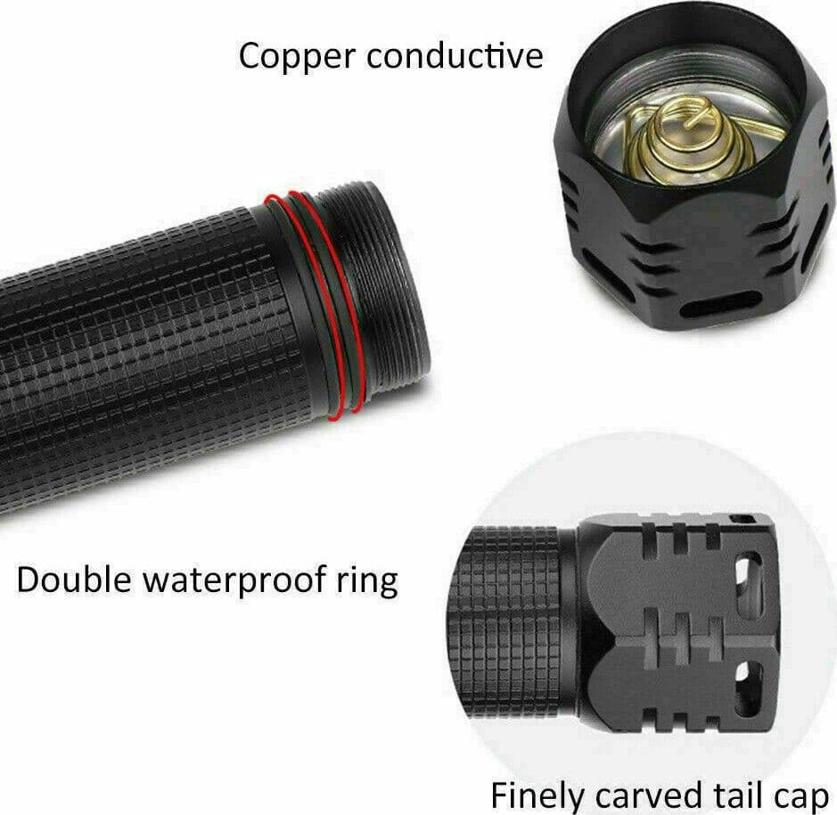 TORCIA TATTICA/MILITARE LED CREE T6 RICARICABILE ZOOM DOPPIA BATTERIA A89-P70 - 6