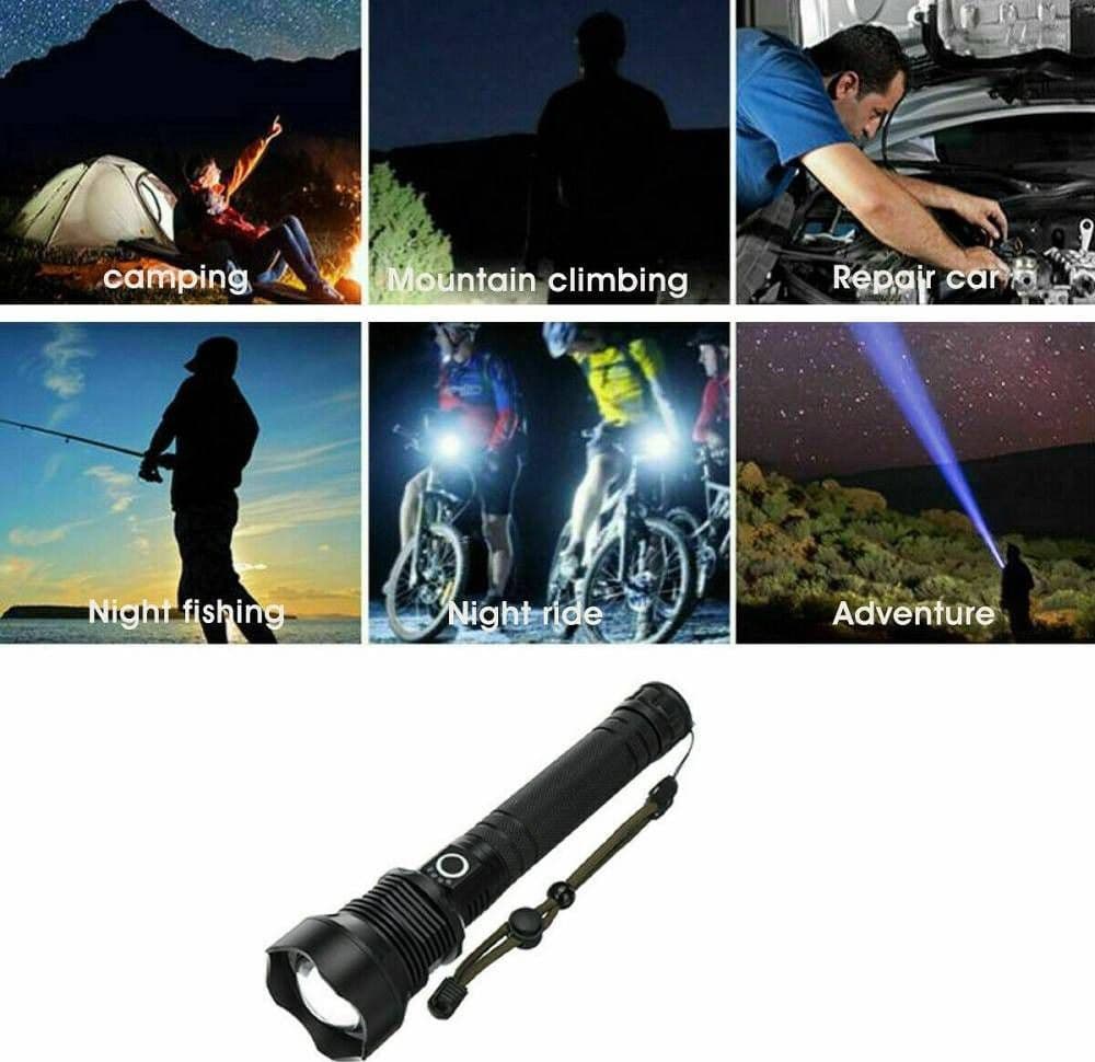 TORCIA TATTICA/MILITARE LED CREE T6 RICARICABILE ZOOM DOPPIA BATTERIA A89-P70 - 7