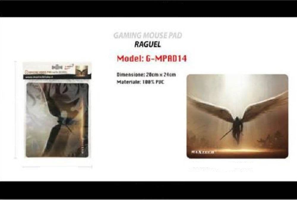 TAPPETINO GAMING MOUSE PAD POGGIAPOLSO TAPPETO PC ARCANGELO RAGUEL MAXTECH G-MPAD14 - 2
