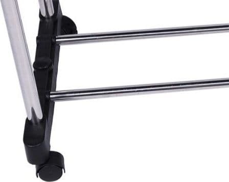 APPENDIABITI ALLUNGABILE TELESCOPICO DOPPIO CON RUOTE E VASSOIO 80X40X80/155CM - 3