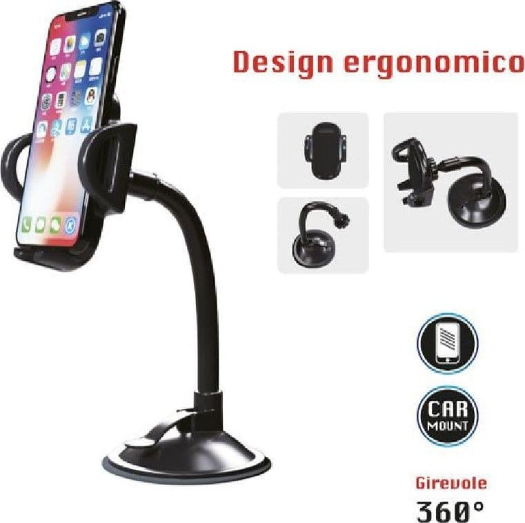 PORTACELLULARE UNIVERSALE PER AUTO PER IPAD SMARTPHONE NAVIGATORE MAXTECH PT-C007 - 3