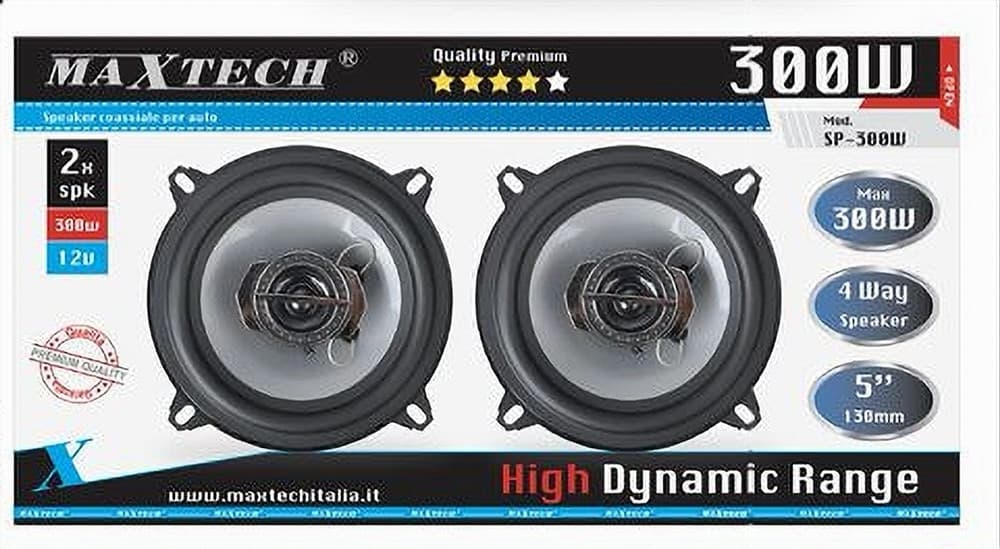 CASSE PER AUTO 300W AUDIO VOLUME SPEAKER COASSIALE 4 VIE MUSICA MAXTECH SP-300W - 4