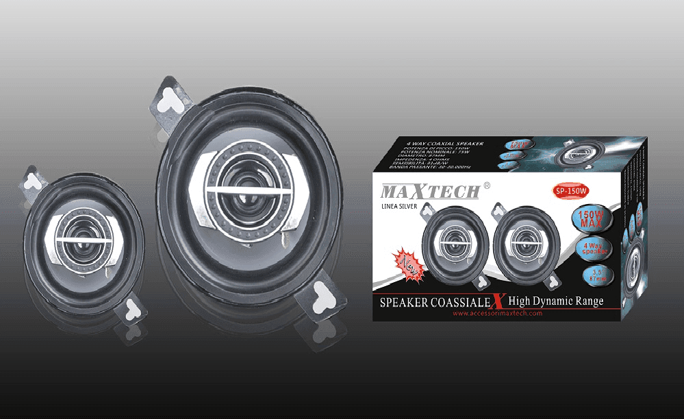 CASSE PER AUTO 150W 4 VIE AUDIO VOLUME SPEAKER COASSIALE MUSICA MAXTECH SP-150W - 3