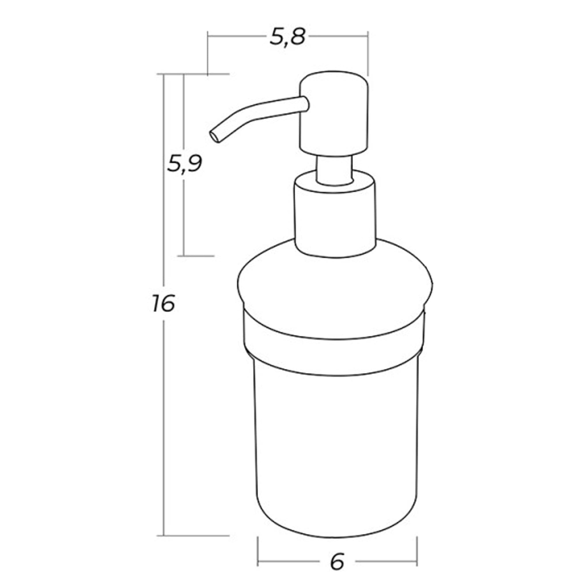 RICAMBIO DISPENSER PORTA SAPONE LIQUIDO IN VETRO SATINATO BAGNO ACCESSORI - 2