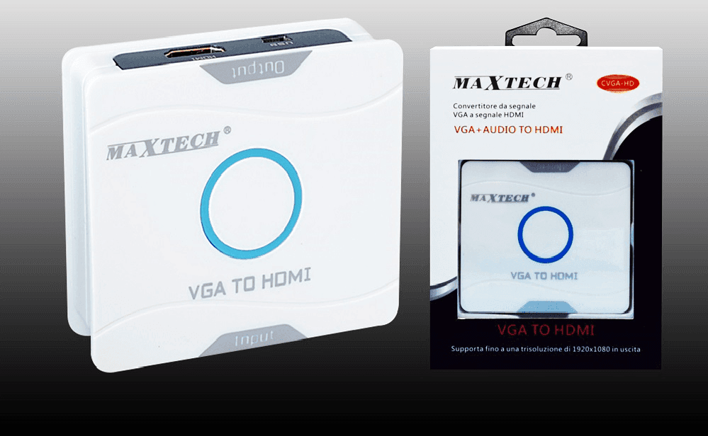 VGA A HDMI VIDEO CONVERTITORE ADATTATORE AUDIO HD PER PS3 XBOX PC MAXTECH CVGA-HD - 2
