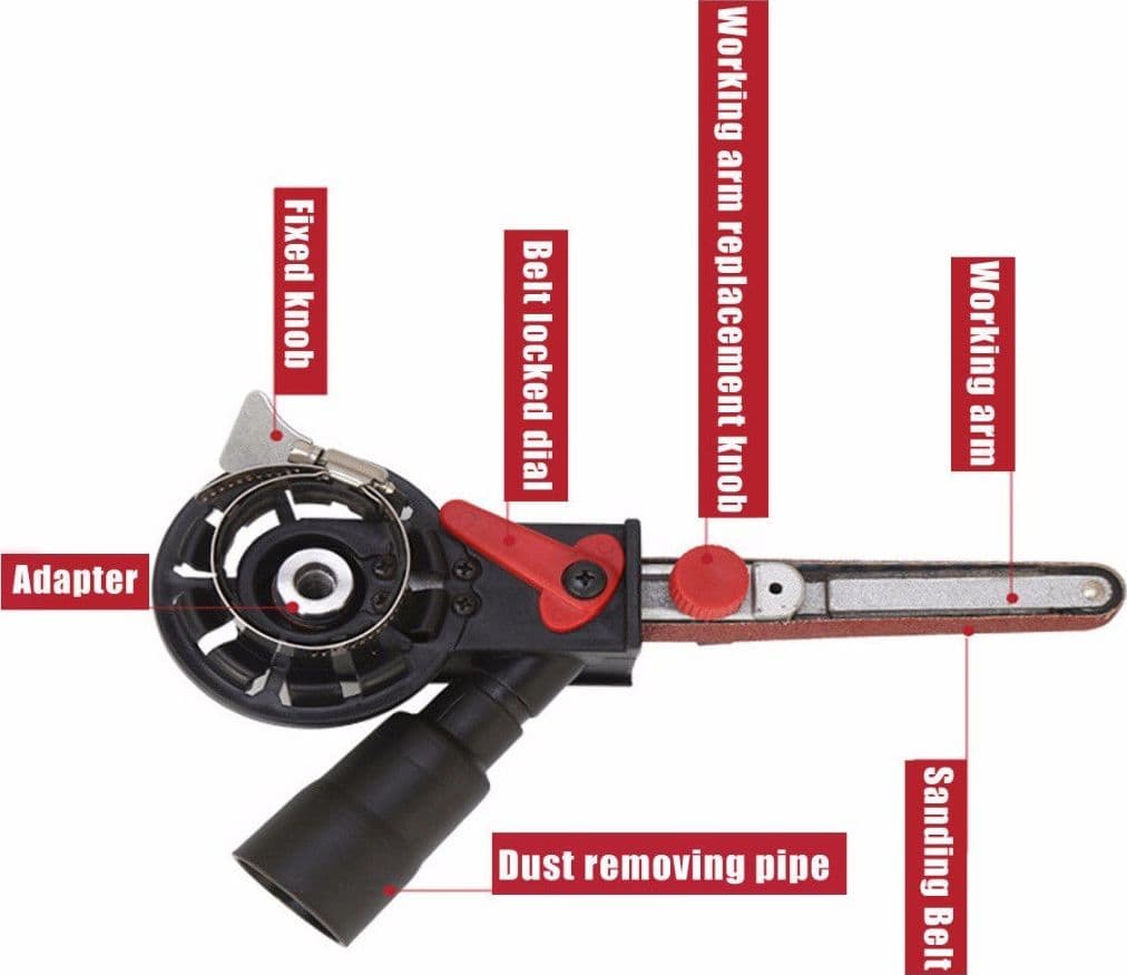KIT ADATTATO MINI LEVIGATRICE A NASTRO PER SMERIGLIATRICE ELETTRICA ACCESSORI - 6