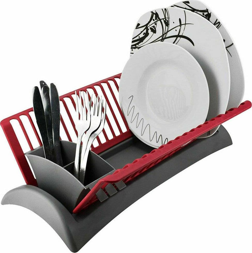 SCOLAPIATTI COLA PIATTI IN PLASTICA CON SCOLA POSATE CUCINA 46 X 26 X 14 CM - 3